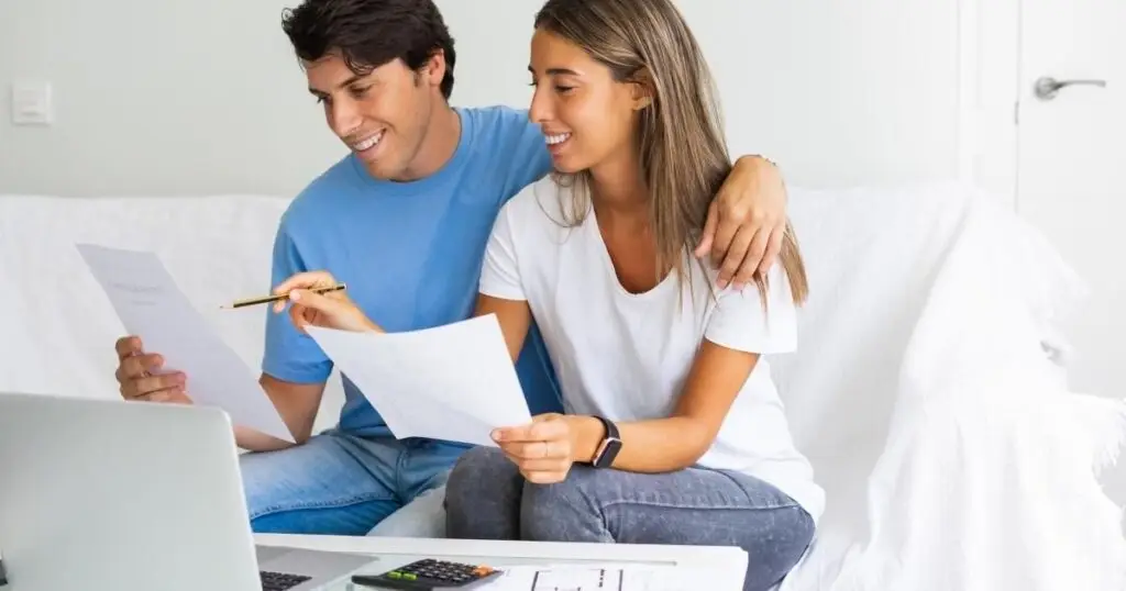 Young couple going over details of their wedding plan